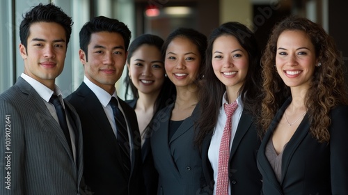 Diverse Team in Professional Attire at Photoshoot