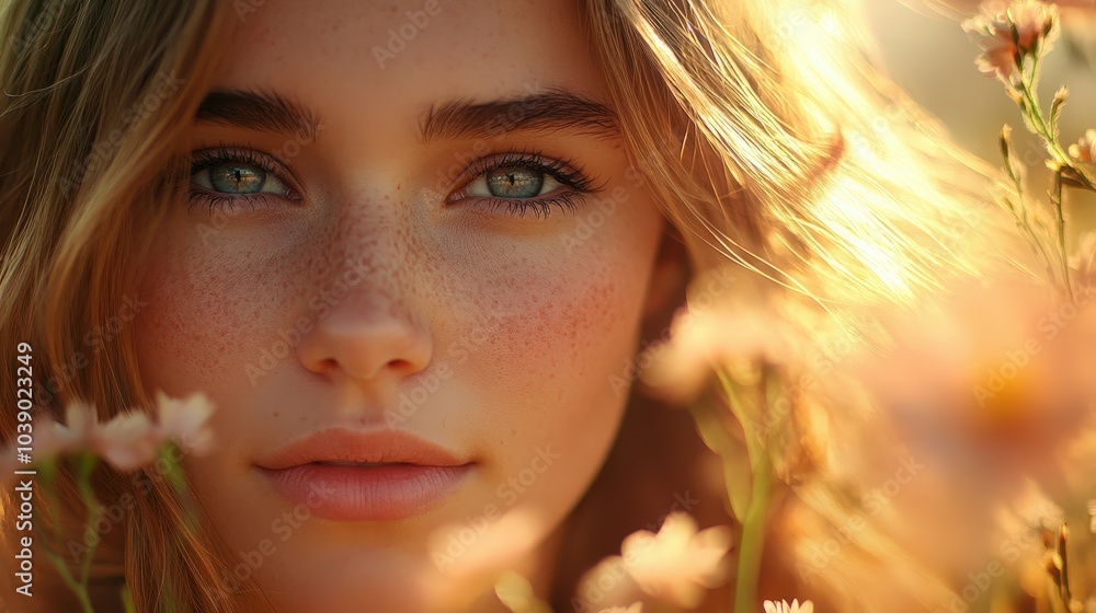 Fototapeta premium Natural Beauty in Floral Surroundings