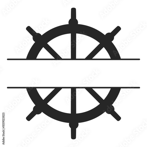 A classic ship wheel or helm monogram with copy space for a name or initials vector
