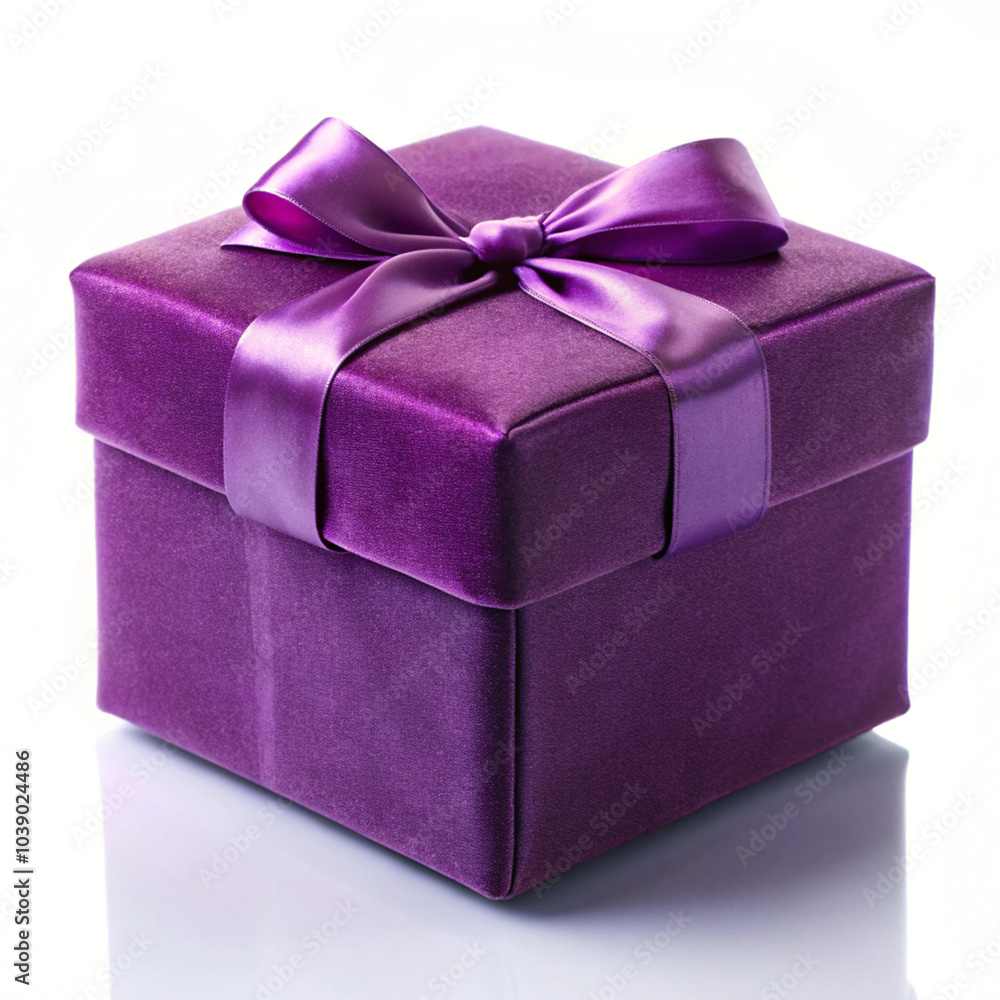Obraz premium purple gift box with ribbon