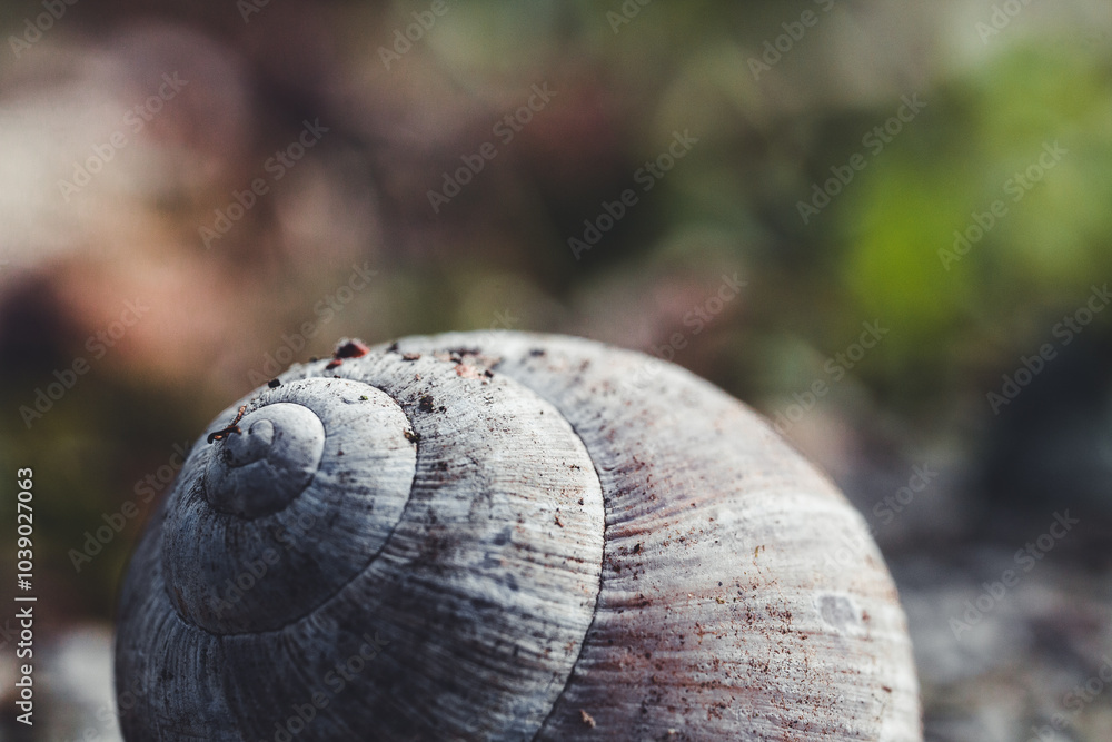 Snail Shell | Schneckenhaus in der Natur | leeres Schneckenhaus auf dem Boden