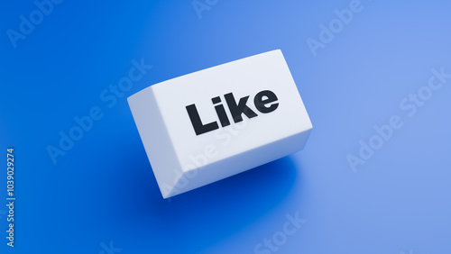 Like button on blue backgro...