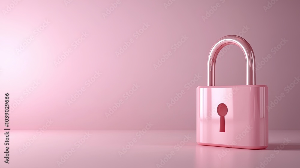 A sleek pink padlock sits against a soft pink background, highlighting themes of security and protection. A sleek pink padlock sits against a soft pink background, highlighting themes of security and protection.