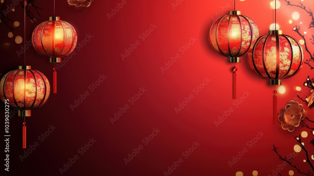 Vibrant Chinese New Year Lanterns Illuminating the Festive Atmosphere Vibrant Chinese New Year Lanterns Illuminating the Festive Atmosphere