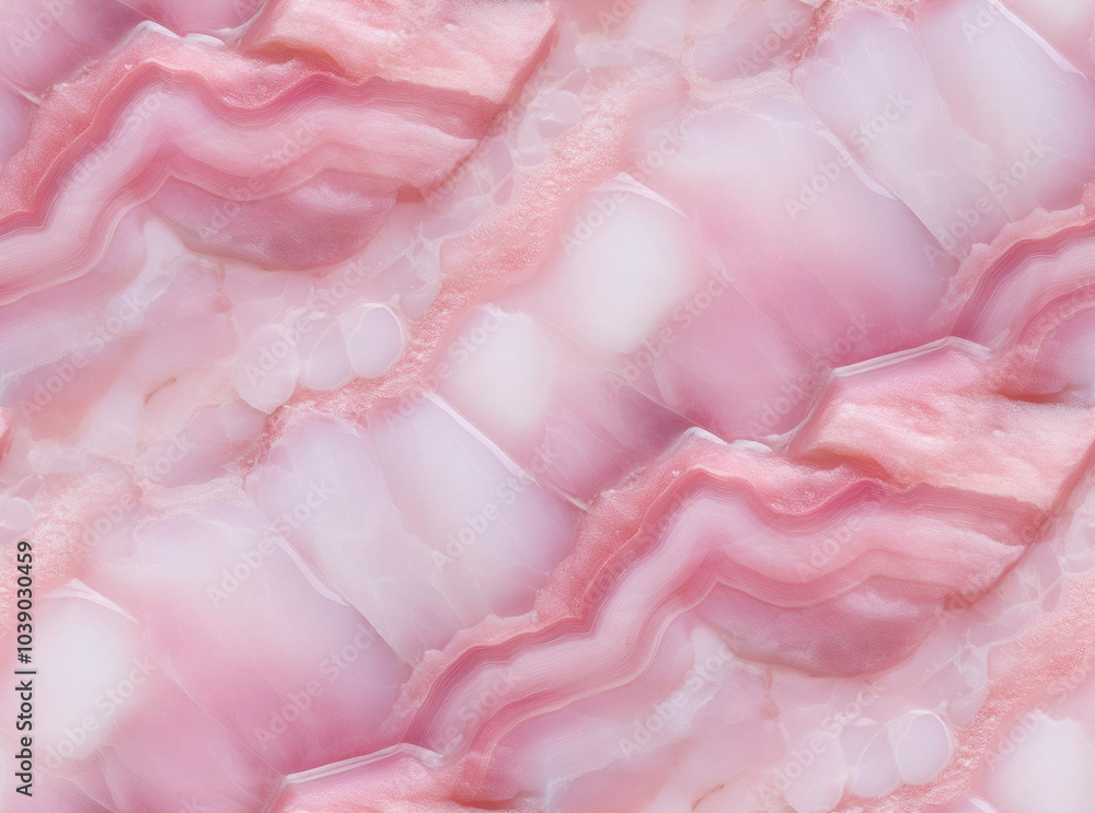 A detailed view of pink marble showcasing a blend of white and pink hues, exuding a luxurious and refined aesthetic. Seamless background. A detailed view of pink marble showcasing a blend of white and pink hues, exuding a luxurious and refined aesthetic. Seamless background.