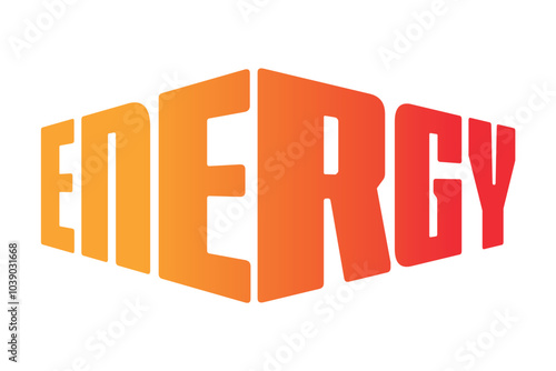 orange-red power logo. perspective power concept