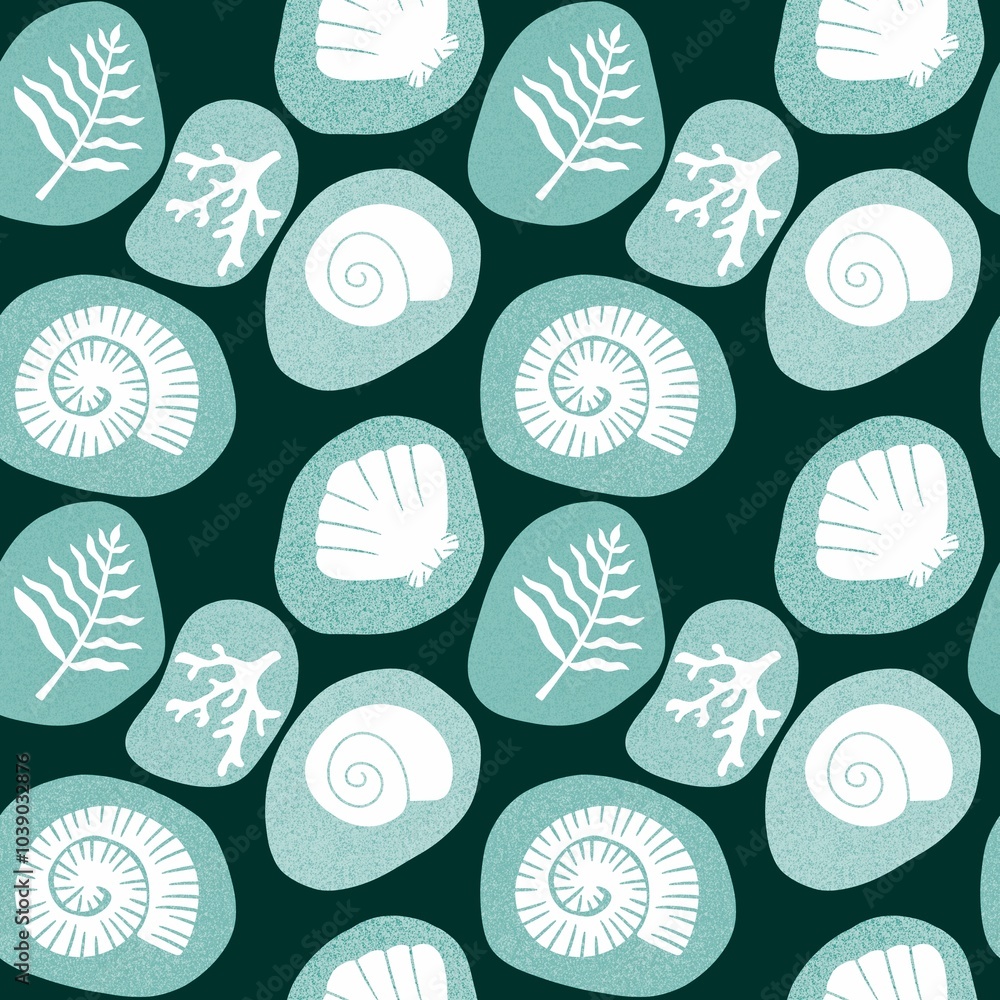 Ocean seamless sea shell and coral pattern for wrapping paper and kids clothes Ocean seamless sea shell and coral pattern for wrapping paper and kids clothes