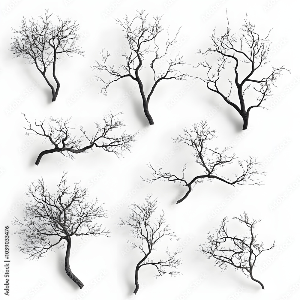 Fototapeta premium brach set collection of a tree