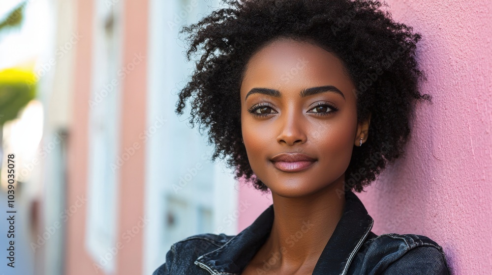 Young Woman Posing Against a Colorful Background
