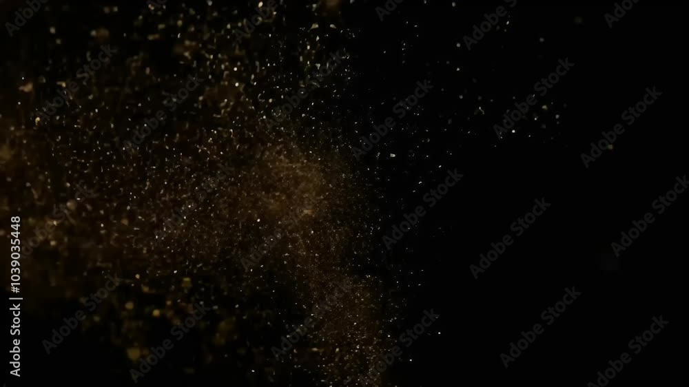 FastMoving Dust Particles Float Black Background Creating Illusion Space Shimmering Glittering Interact Light Bokeh