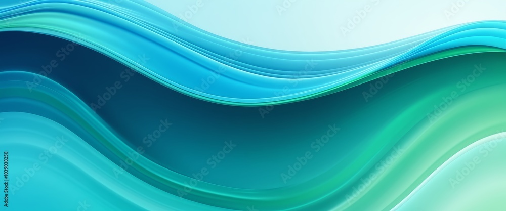 Fototapeta premium Abstract water wellness banner with flowing waves