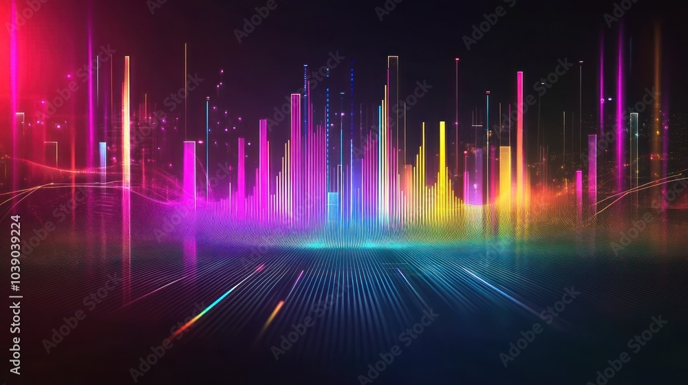 Abstract Cityscape with Colorful Neon Lights Abstract Cityscape with Colorful Neon Lights
