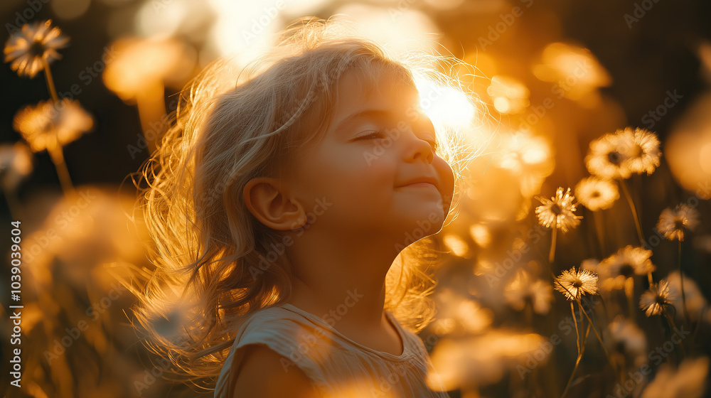 Fototapeta premium portrait of a girl in the sunset