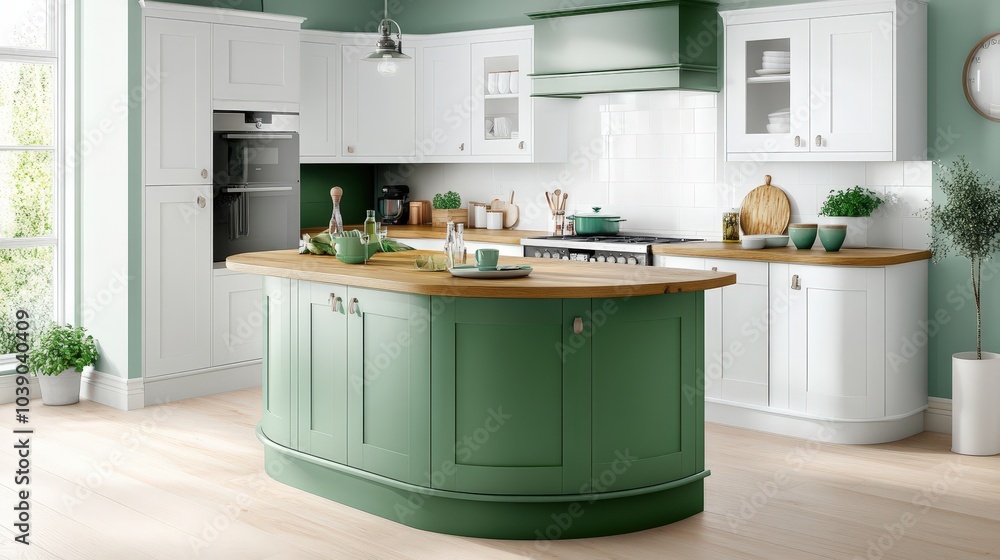 country style kitchen with island counter, sage green and amber country style kitchen with island counter, sage green and amber