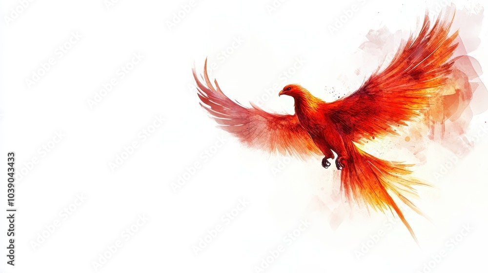 Fototapeta premium Majestic Firebird: Soaring Through the Heavens