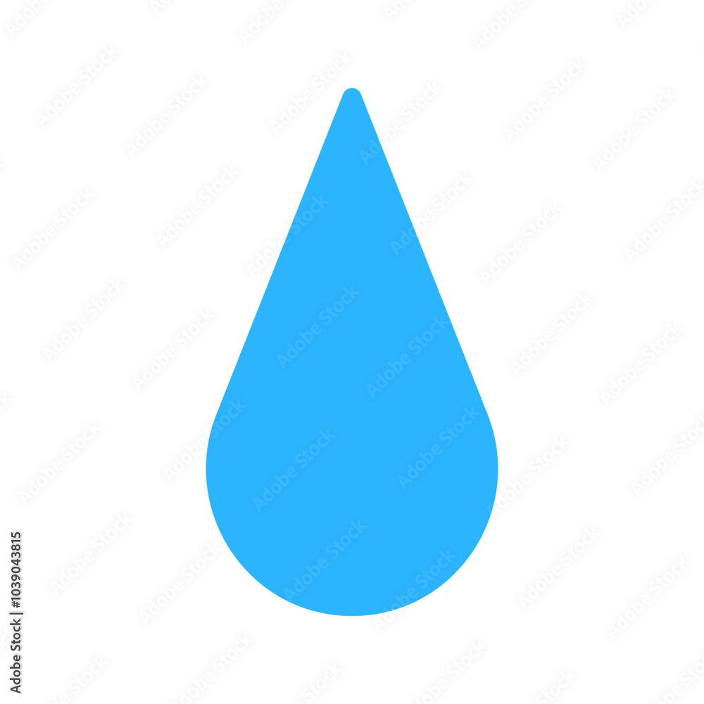 Water drop icons. Blue droplet shape isolated on white background. Potable aqua, moisture, purification, thirsty, rainy weather pictogram. Vector flat illustration. Water drop icons. Blue droplet shape isolated on white background. Potable aqua, moisture, purification, thirsty, rainy weather pictogram. Vector flat illustration.