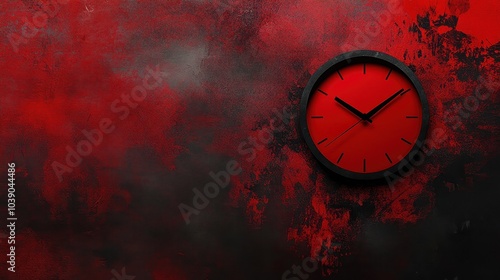 Wallpaper Mural Ominous Red Clockface in Dark Apocalyptic Landscape Torontodigital.ca