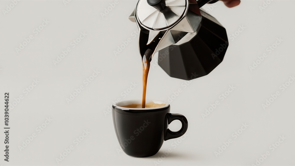 Close-up of hand pouring coffee from glass flask into black cup Close-up of hand pouring coffee from glass flask into black cup