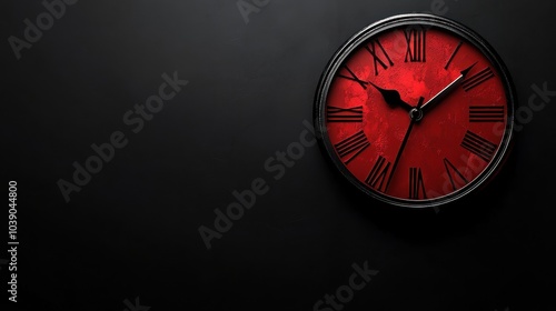 Wallpaper Mural Crimson Time: A Striking Timepiece Against the Darkness Torontodigital.ca