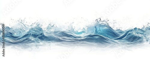 Water wave isolated on white background, water splash