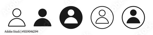 Name Icon Set. Flat and simple black and outline user icons for web and design. Editable vectors.