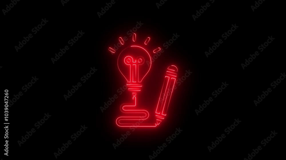 New idea and creativity icon .Light bulb with pen icon animation. Innovation concept. Simple and creative Business Idea concept. New idea and creativity icon .Light bulb with pen icon animation. Innovation concept. Simple and creative Business Idea concept.