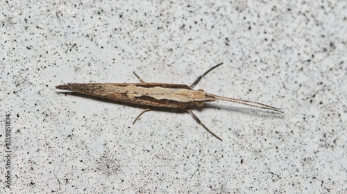 Diamondback moth Plutella xylostella insect nature pest control Springtime. photo