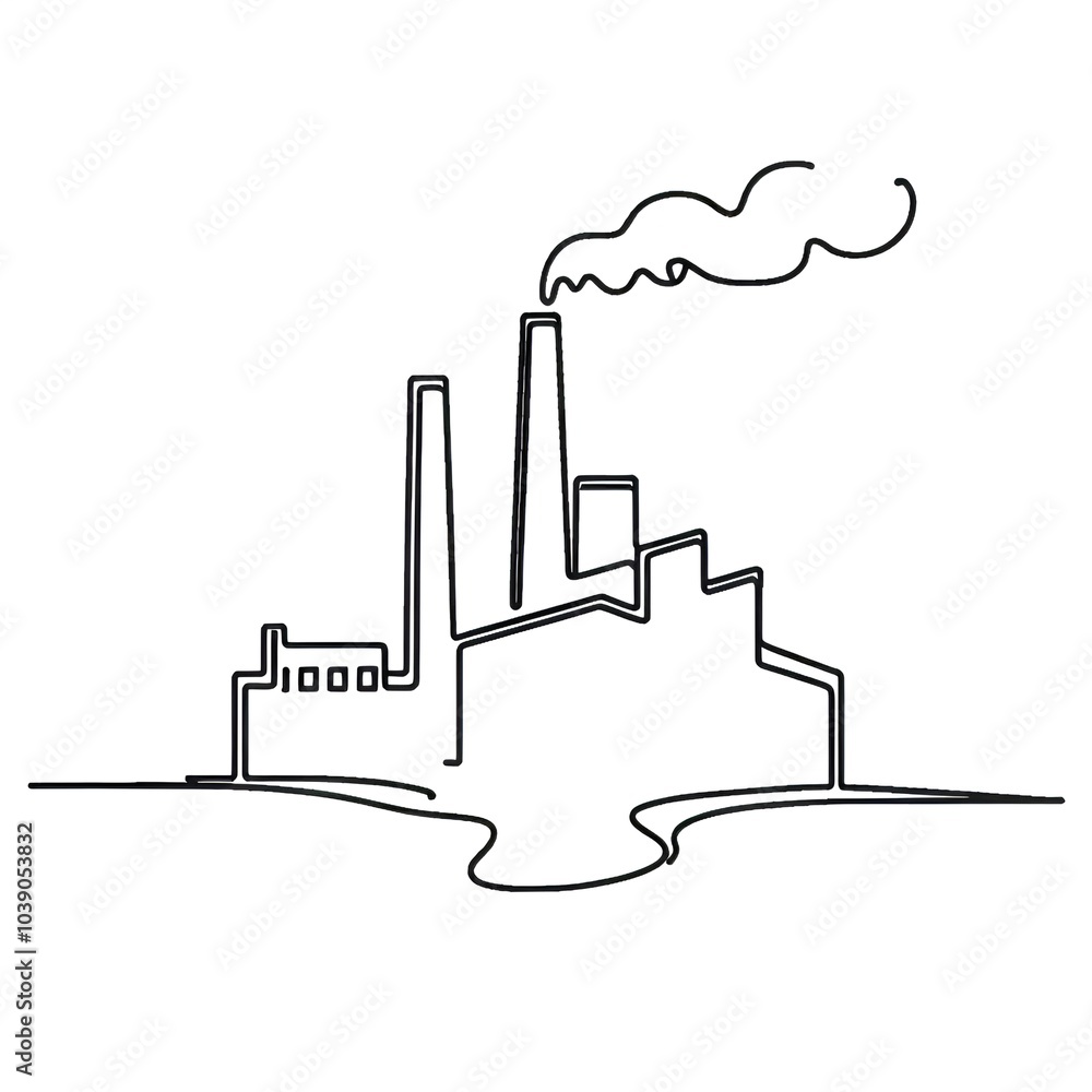Minimalist factory exterior with industrial design elements Minimalist factory exterior with industrial design elements