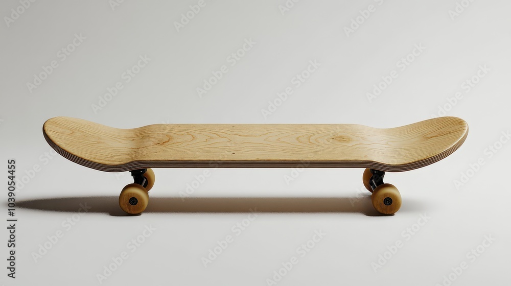 A minimalist skateboard mockup showcases a stylish deck with generous space for branding, set against a clean white backdrop for effortless customization. A minimalist skateboard mockup showcases a stylish deck with generous space for branding, set against a clean white backdrop for effortless customization.