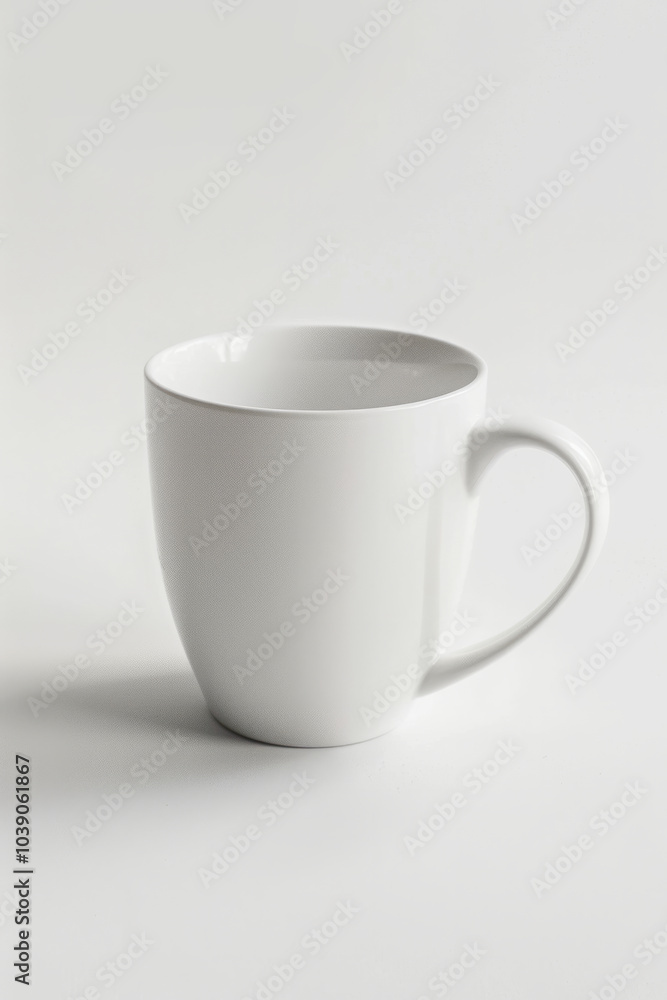 Obraz premium A plain white ceramic cup on a clean surface