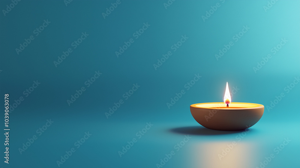 minimalistic blue background with candle minimalistic blue background with candle