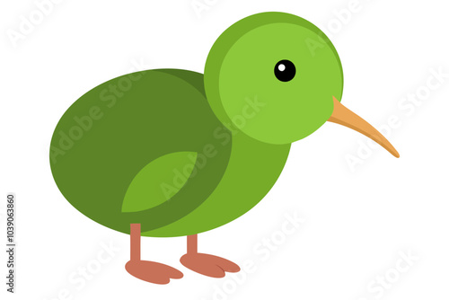 Cute kiwi bird vector art illustration photo