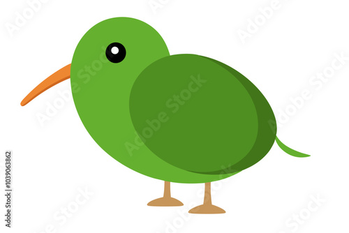 Cute kiwi bird vector art illustration