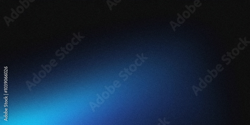 Dark grainy background, glowing blue abstract noise texture shape on black banner poster header backdrop, copy space photo