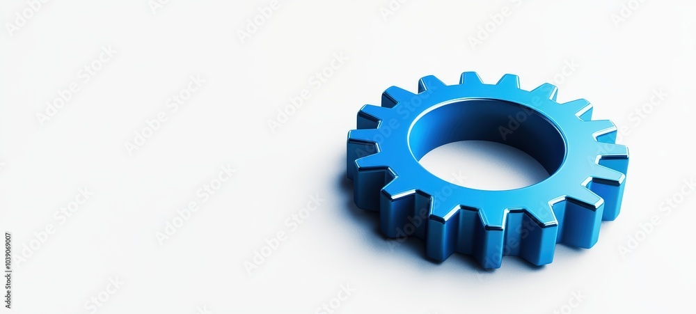 A blue gear turning on a white background, symbolizing the smooth functioning of business operations and corporate efficiency A blue gear turning on a white background, symbolizing the smooth functioning of business operations and corporate efficiency
