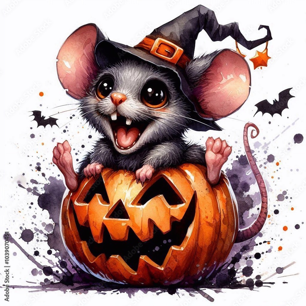 kleine Maus auf Kürbis kleine Maus auf Kürbis