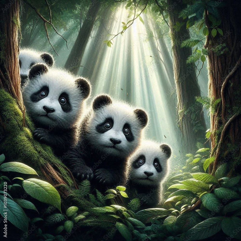 Obraz premium Panda im Wald