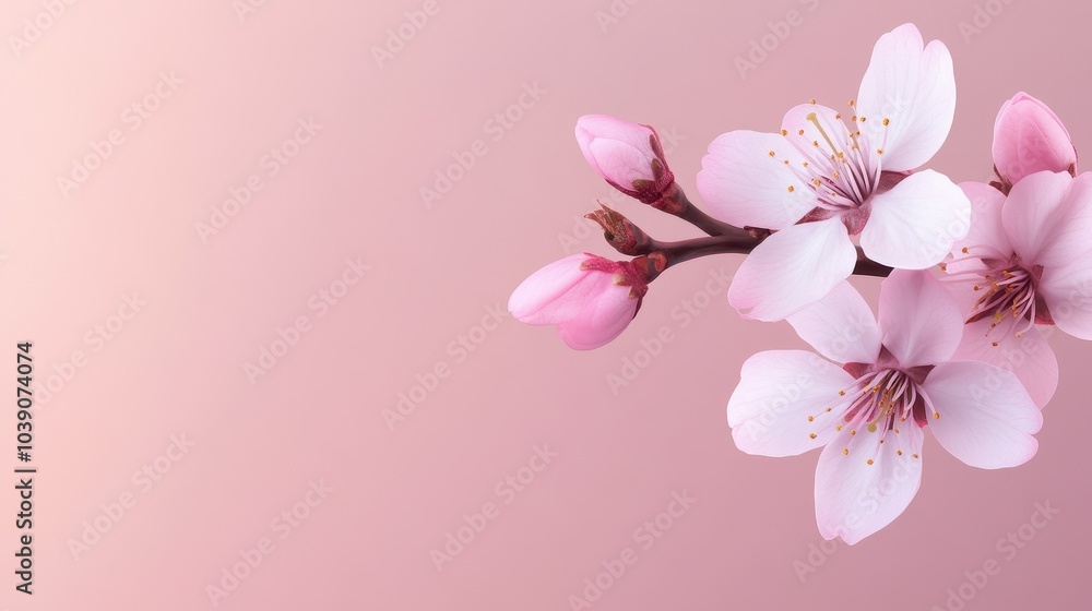 Delicate Cherry Blossom Flowers in Soft Pink Delicate Cherry Blossom Flowers in Soft Pink
