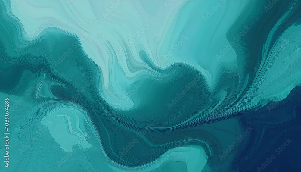 Fototapeta premium Abstract watercolor paint background by nay blue and teal green with liquid fluid texture for background