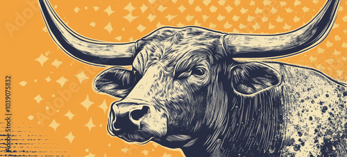 cow farm animal abstract illustration