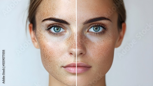 Visual journey of skin transformation, with pigmentation spots and uneven texture before, and clear, smooth, youthful skin after a combined Botox and melasma reduction treatment