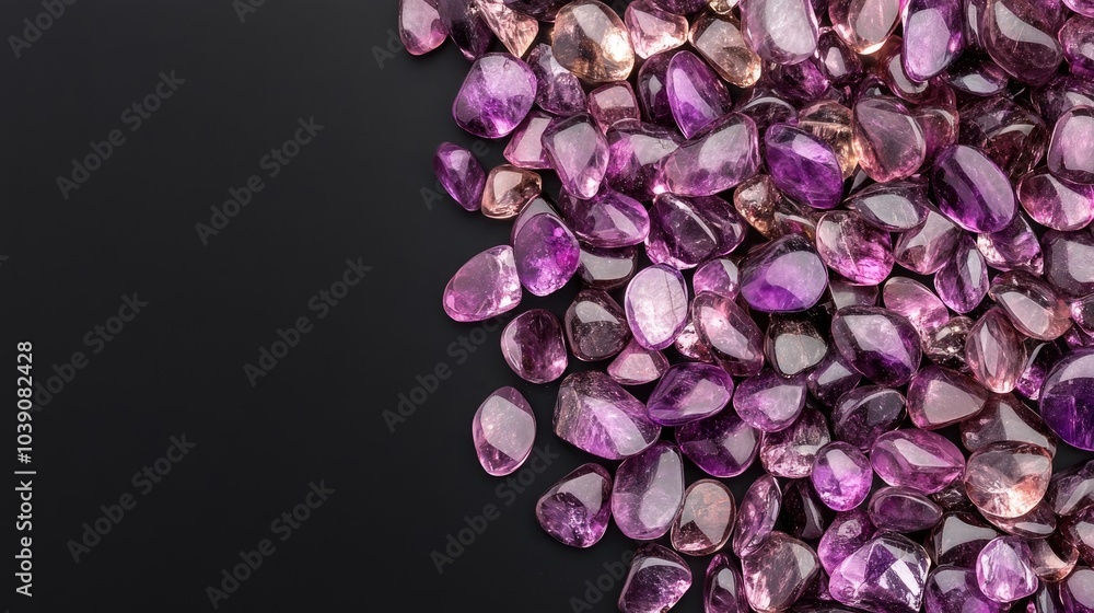Beautiful Purple Gemstones on Dark Background Beautiful Purple Gemstones on Dark Background