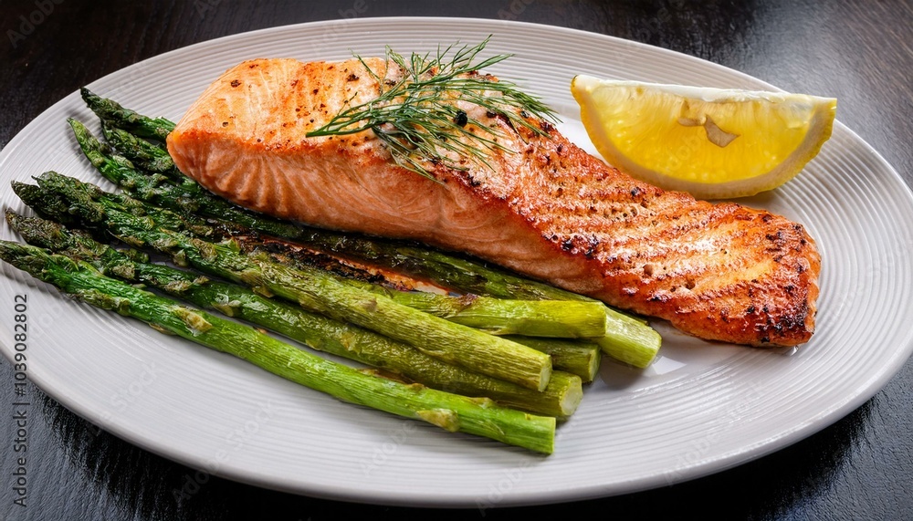 Grilled salmon with asparagus Grilled salmon with asparagus