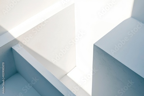 Wallpaper Mural Abstract Architectural Detail of Intersecting White Walls with Light and Shadow Torontodigital.ca