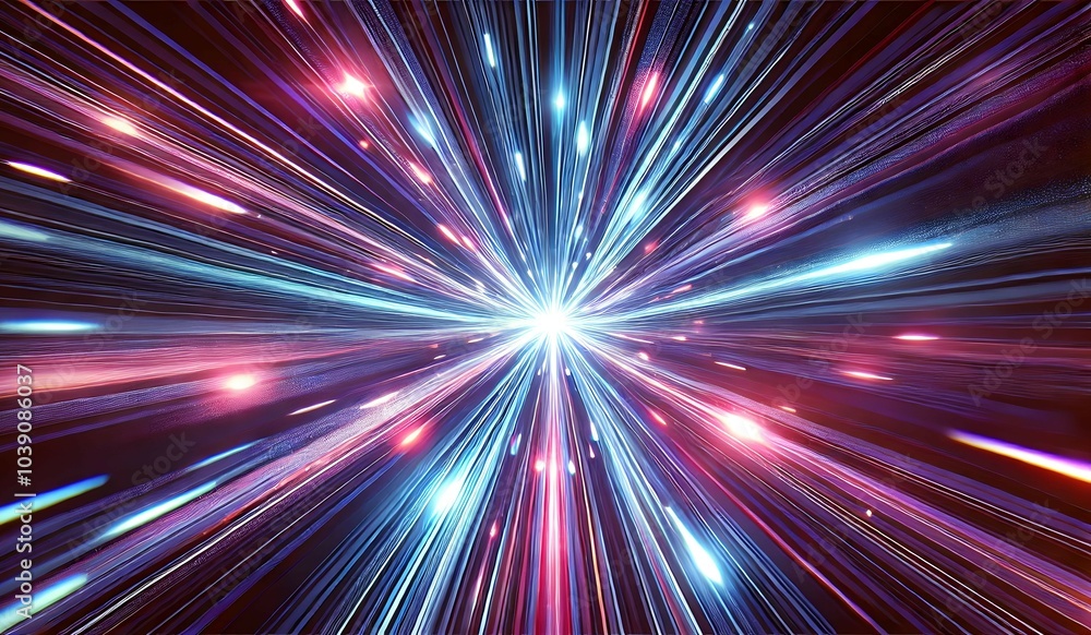 Neon Burst: A Dynamic and Energetic Design of Radiating Neon Light Beams in Blue and Pink, Simulating High-Speed Motion Neon Burst: A Dynamic and Energetic Design of Radiating Neon Light Beams in Blue and Pink, Simulating High-Speed Motion