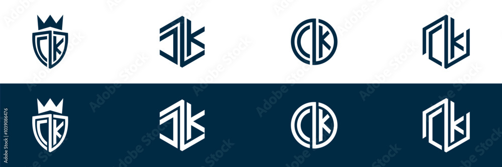 Typography CK letter logo design