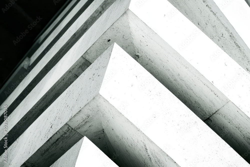 Fototapeta premium Abstract Architectural Structure with Diagonal Lines and Gray Concrete