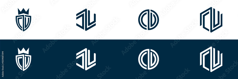 Typography CV letter logo design Typography CV letter logo design
