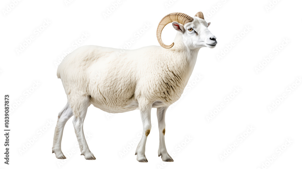 Stunning Image of a Majestic Sheep with Curved Horns, Perfect for Agricultural and Nature Themes Stunning Image of a Majestic Sheep with Curved Horns, Perfect for Agricultural and Nature Themes