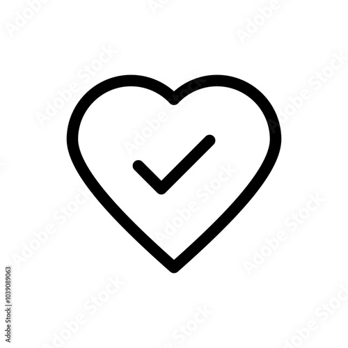 heart check mark icon symbol